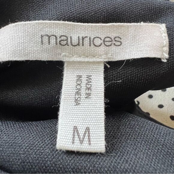 Maurices Black Cream Polka Dot Halter Dress Casual Part Dress Size M - Picture 12 of 14